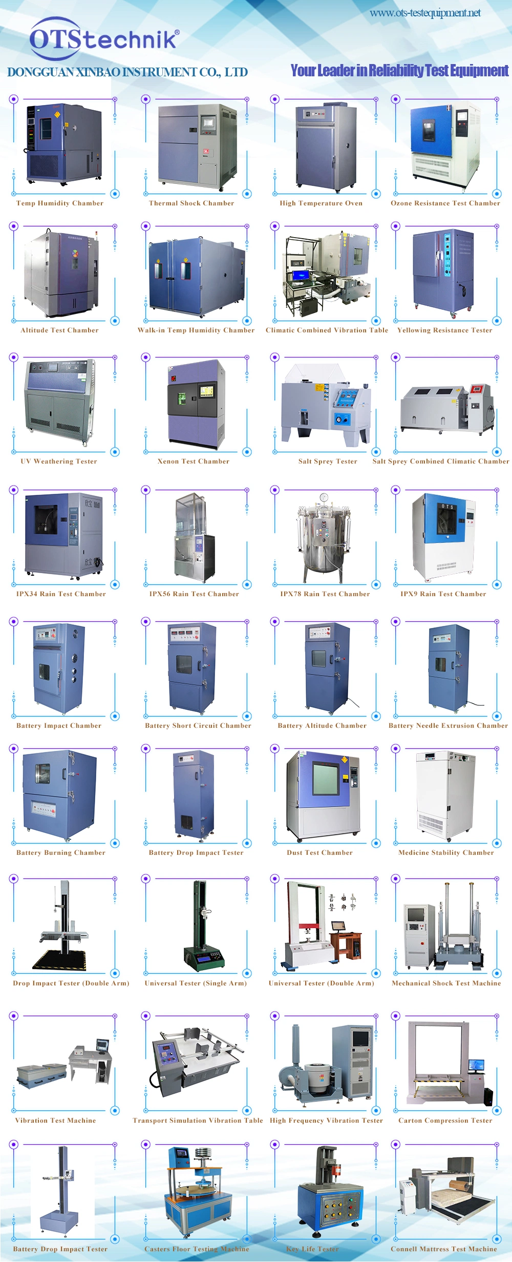 OTS Provides Lab Climatic Test Chamber/Mechanical Test Equipment/Battery Tester/Universal Material Tensile Compression Testing Machine