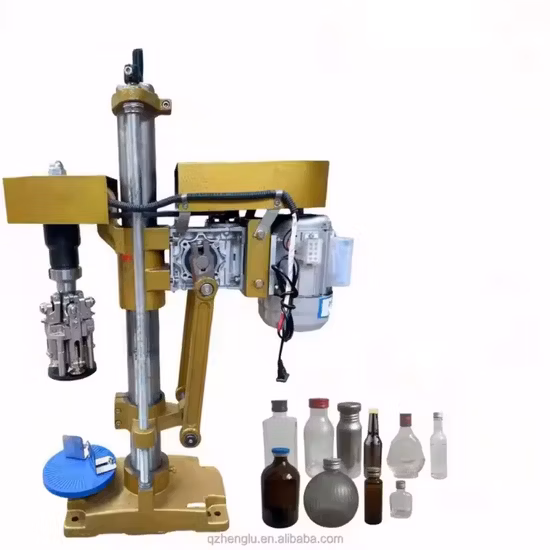 Máquina selladora y tapadora semiautomática para tapones de rosca Ropp de aluminio